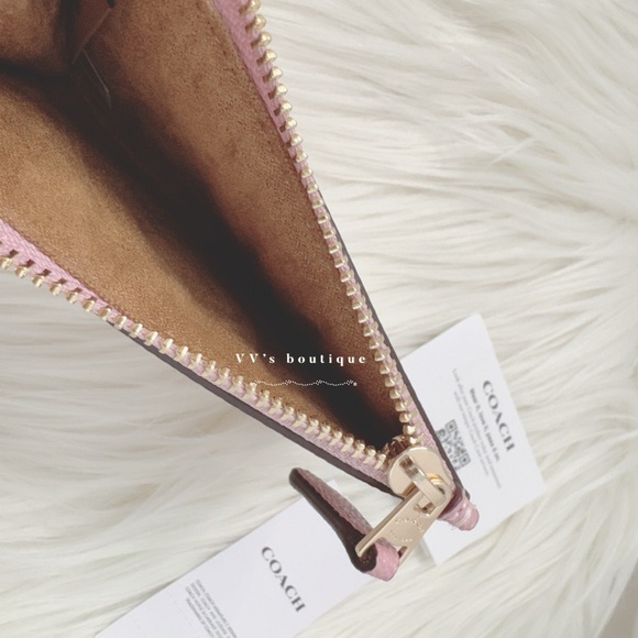 NWT Coach Mini Skinny Id Case Card Holder Wallet Saffiano Leather Pink 88250 - Picture 3 of 4
